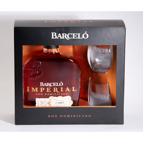 Barcelò Imperial 0,7 Díszdoboz 2db pohárral 38% (0,7 l)